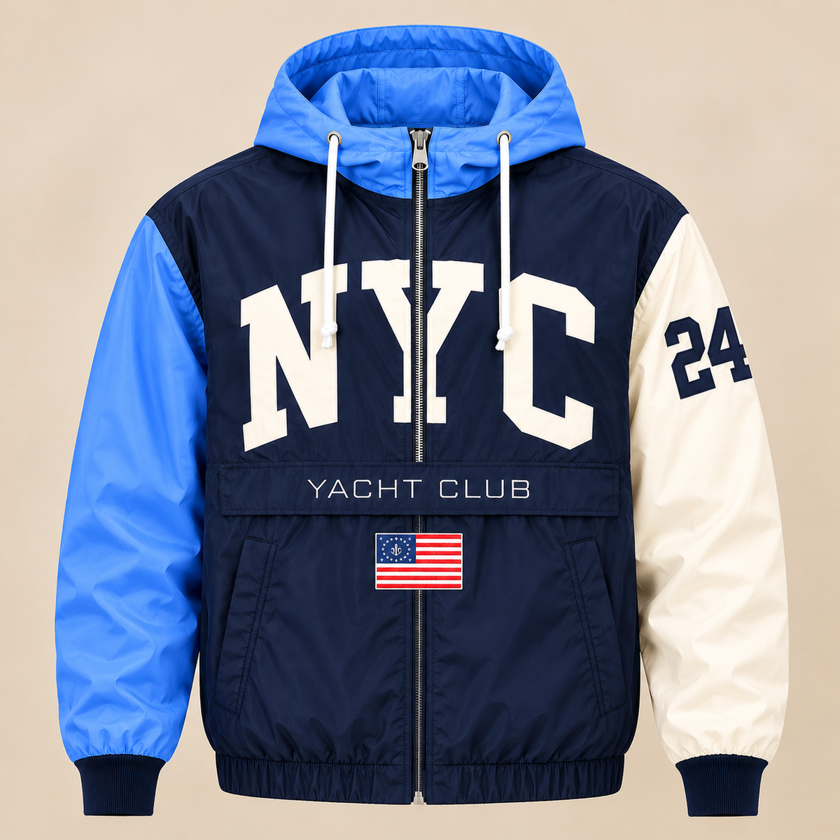 The Yacht Club™ Windbreaker (Blue/Sky Blue/Ivory)