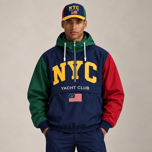 The Yacht Club™ Windbreaker (Blue/Red/Green)