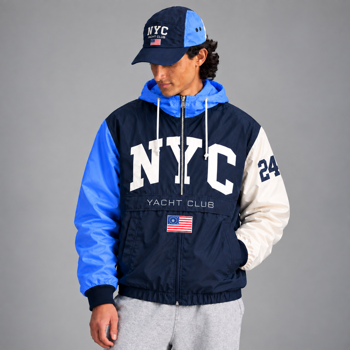 The Yacht Club™ Windbreaker (Blue/Sky Blue/Ivory)