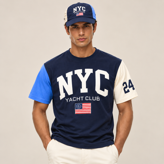 The Yacht Club Off Shore T-Shirt(Blue/Sky Blue/Ivory)